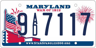 MD license plate 9AD7117