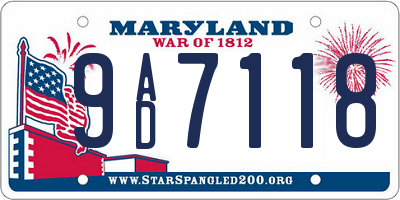 MD license plate 9AD7118