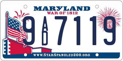 MD license plate 9AD7119