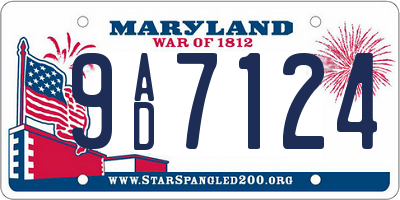 MD license plate 9AD7124