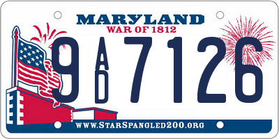 MD license plate 9AD7126
