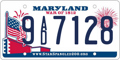 MD license plate 9AD7128