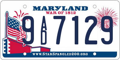 MD license plate 9AD7129