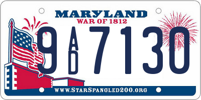 MD license plate 9AD7130