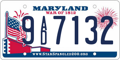 MD license plate 9AD7132