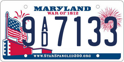 MD license plate 9AD7133
