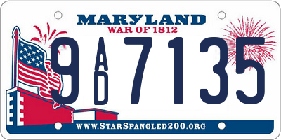 MD license plate 9AD7135