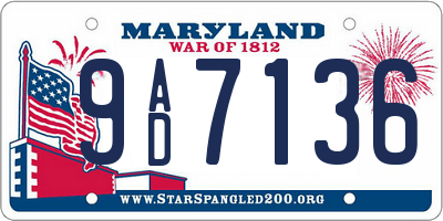 MD license plate 9AD7136