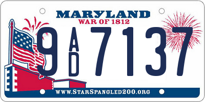 MD license plate 9AD7137