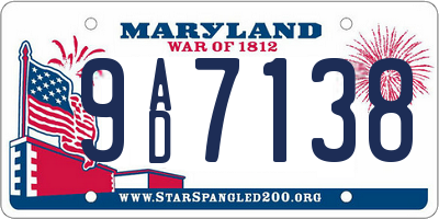 MD license plate 9AD7138