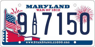 MD license plate 9AD7150