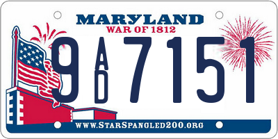 MD license plate 9AD7151