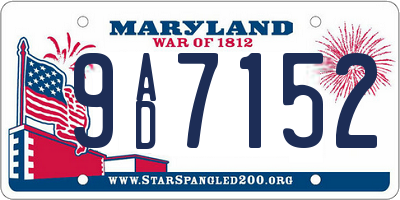 MD license plate 9AD7152