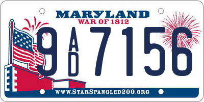MD license plate 9AD7156