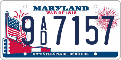 MD license plate 9AD7157