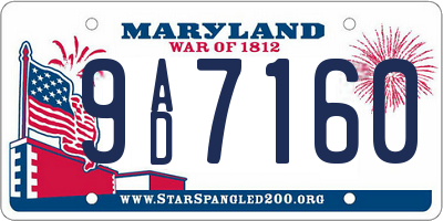 MD license plate 9AD7160