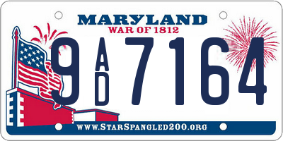 MD license plate 9AD7164