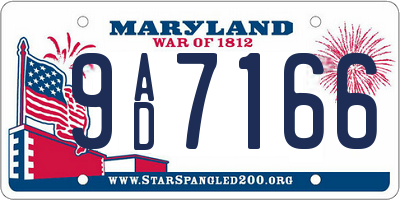 MD license plate 9AD7166
