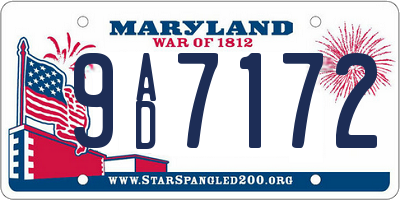 MD license plate 9AD7172