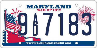 MD license plate 9AD7183