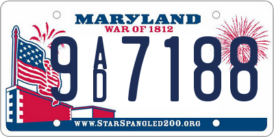 MD license plate 9AD7188