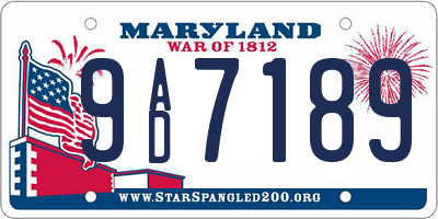 MD license plate 9AD7189