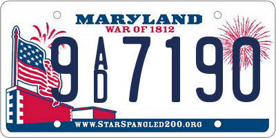 MD license plate 9AD7190