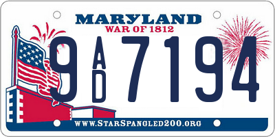 MD license plate 9AD7194