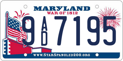MD license plate 9AD7195