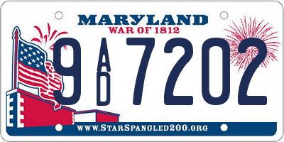 MD license plate 9AD7202