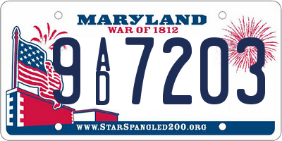 MD license plate 9AD7203