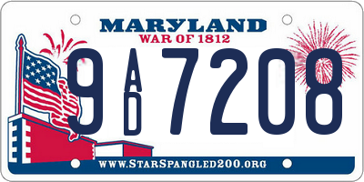 MD license plate 9AD7208