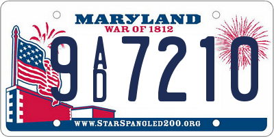 MD license plate 9AD7210