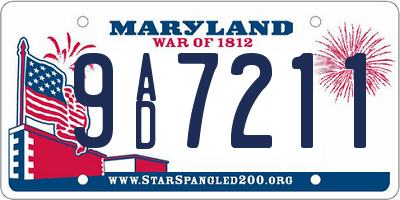 MD license plate 9AD7211