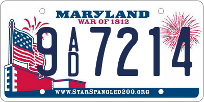 MD license plate 9AD7214