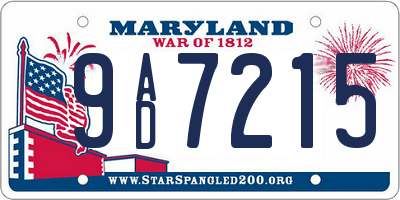 MD license plate 9AD7215