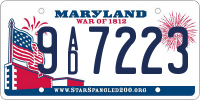 MD license plate 9AD7223