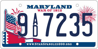 MD license plate 9AD7235