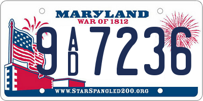 MD license plate 9AD7236