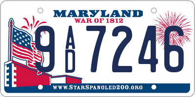 MD license plate 9AD7246