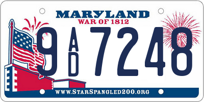 MD license plate 9AD7248