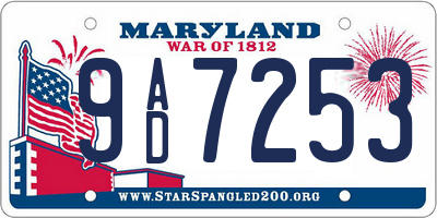 MD license plate 9AD7253
