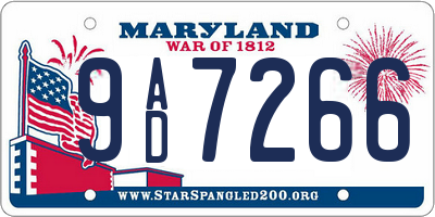MD license plate 9AD7266
