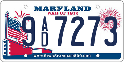 MD license plate 9AD7273