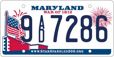 MD license plate 9AD7286