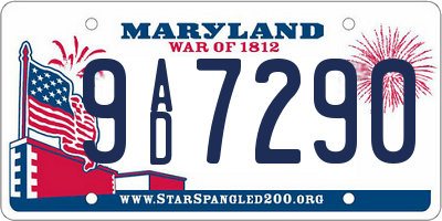 MD license plate 9AD7290