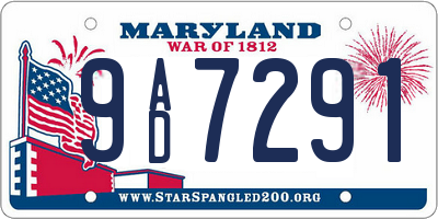 MD license plate 9AD7291