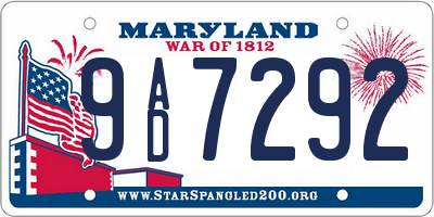 MD license plate 9AD7292
