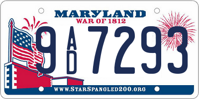 MD license plate 9AD7293