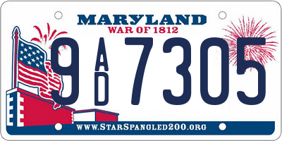 MD license plate 9AD7305